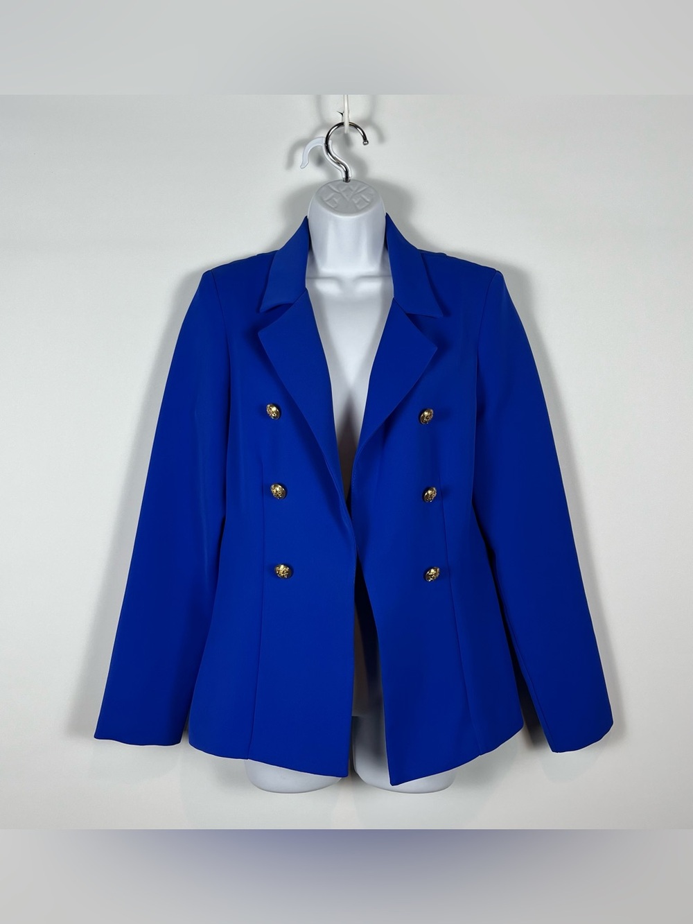 FRANK LYMAN Bold Royal Blue Double-Breasted Women's Blazer Size 6 Nwot
